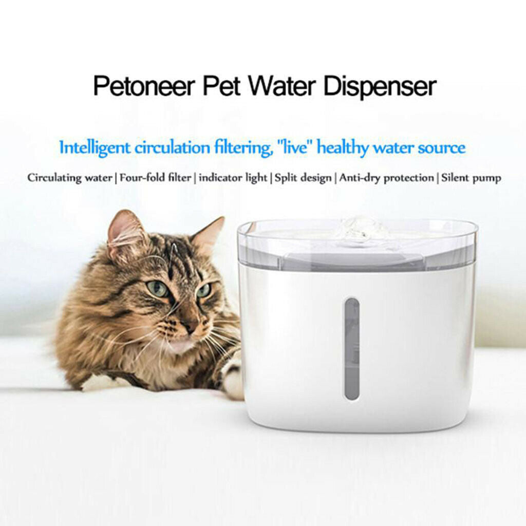 1.9L Automatic Cat Dog Water Drinking Fountain Dispenser Cats Bowl Drink