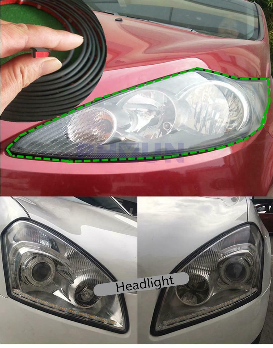 5M Black Rubber Sealed Strip Slanted T-Type For Car Front Rear Bumper Side Skirt