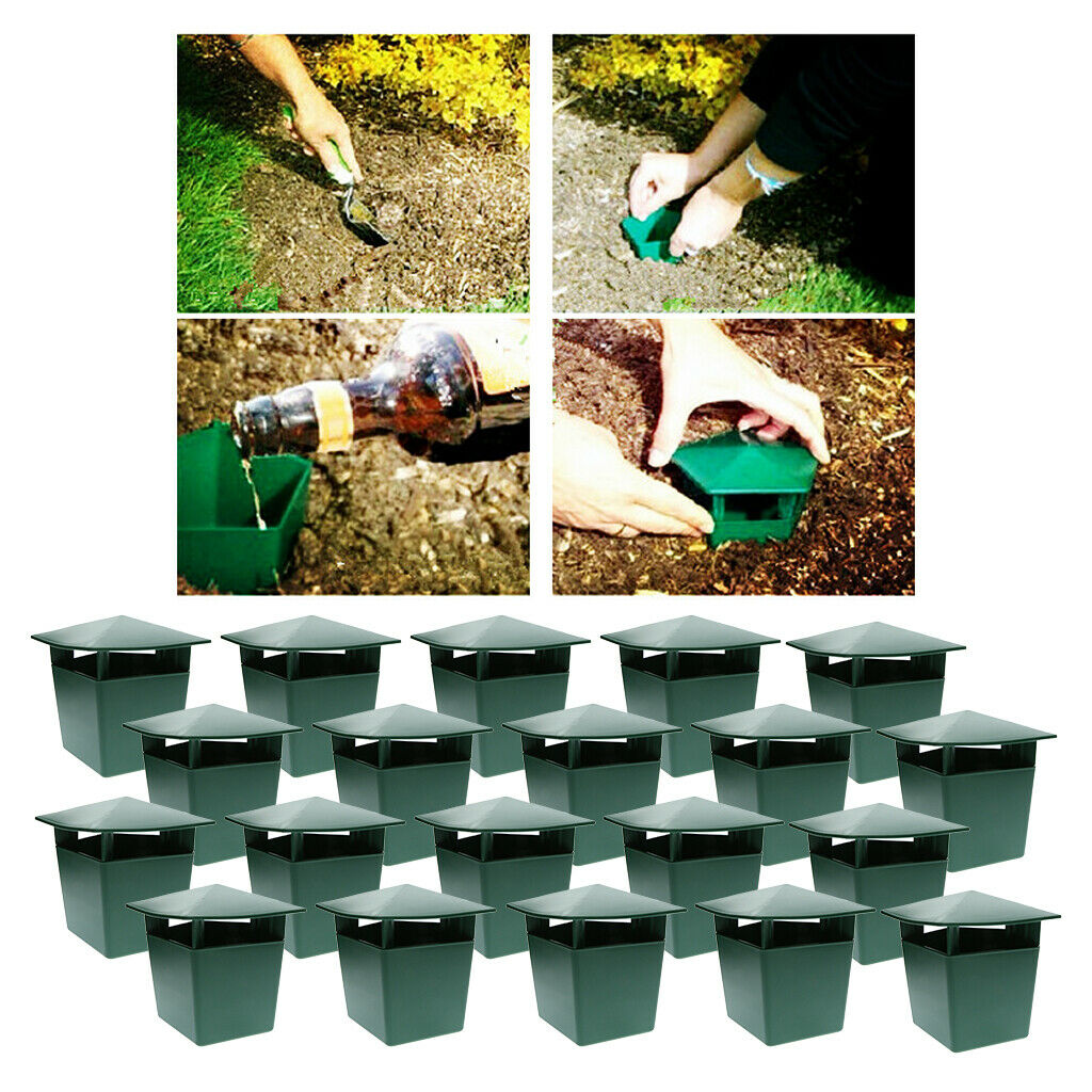 20x Snail Catcher Trap Gintrap Farm Protector Pest Box Trapper Safe Green