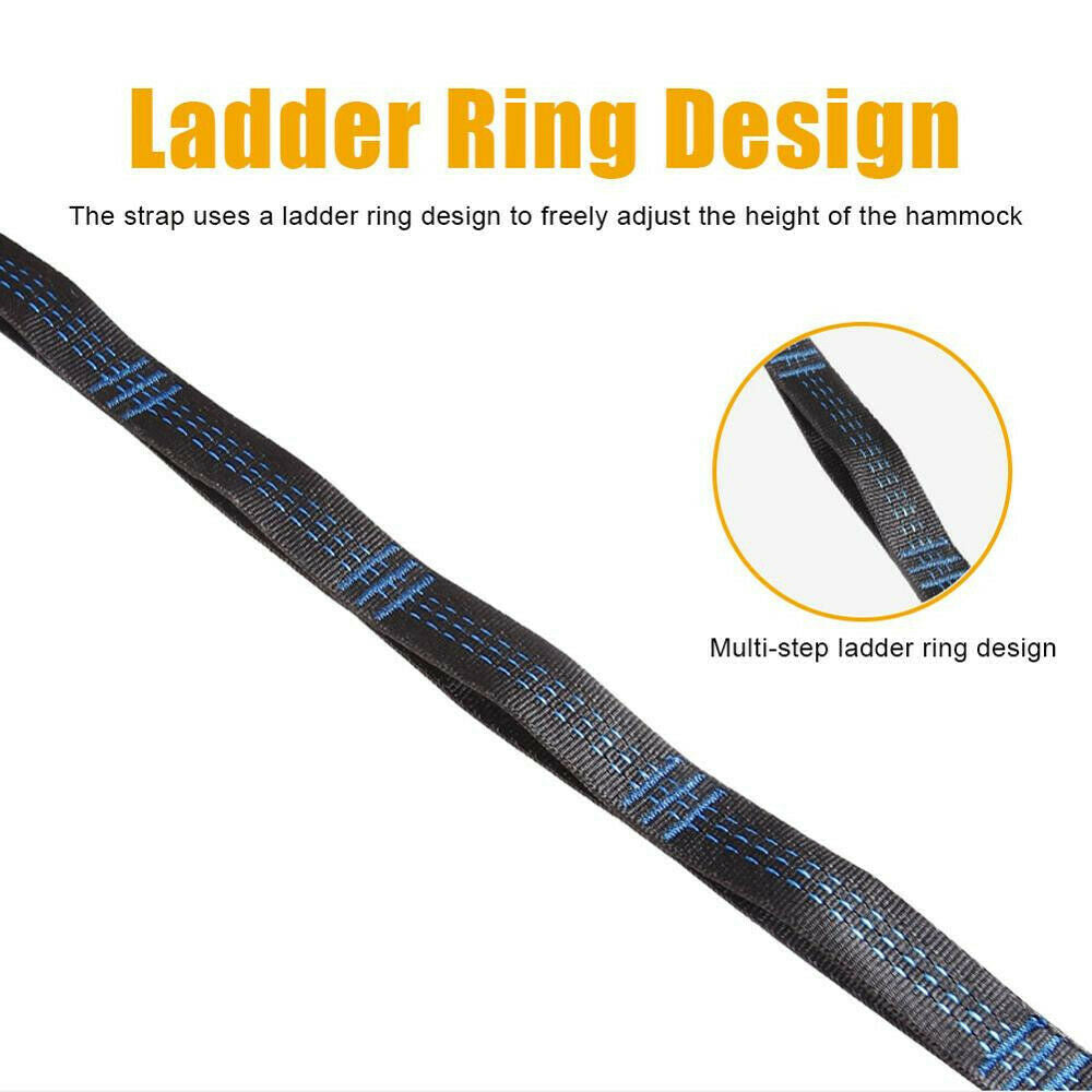 High Load-Bearing Outdoor Swing Camping Hammock Strap Reinforced Polyester Rope
