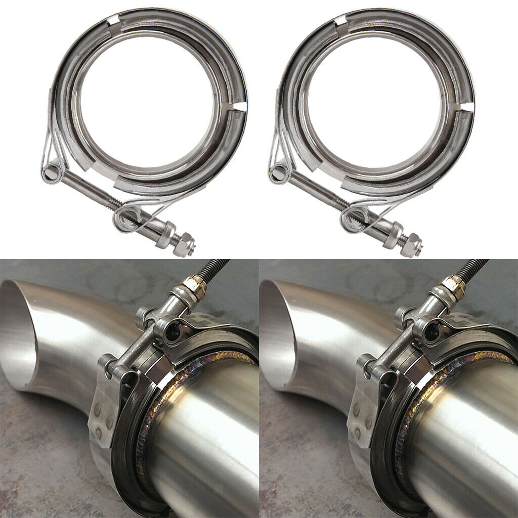 Stainless Steel V Band Downpipe Flange Clamp Turbo Exhaust Downpipe 3&4 Inch