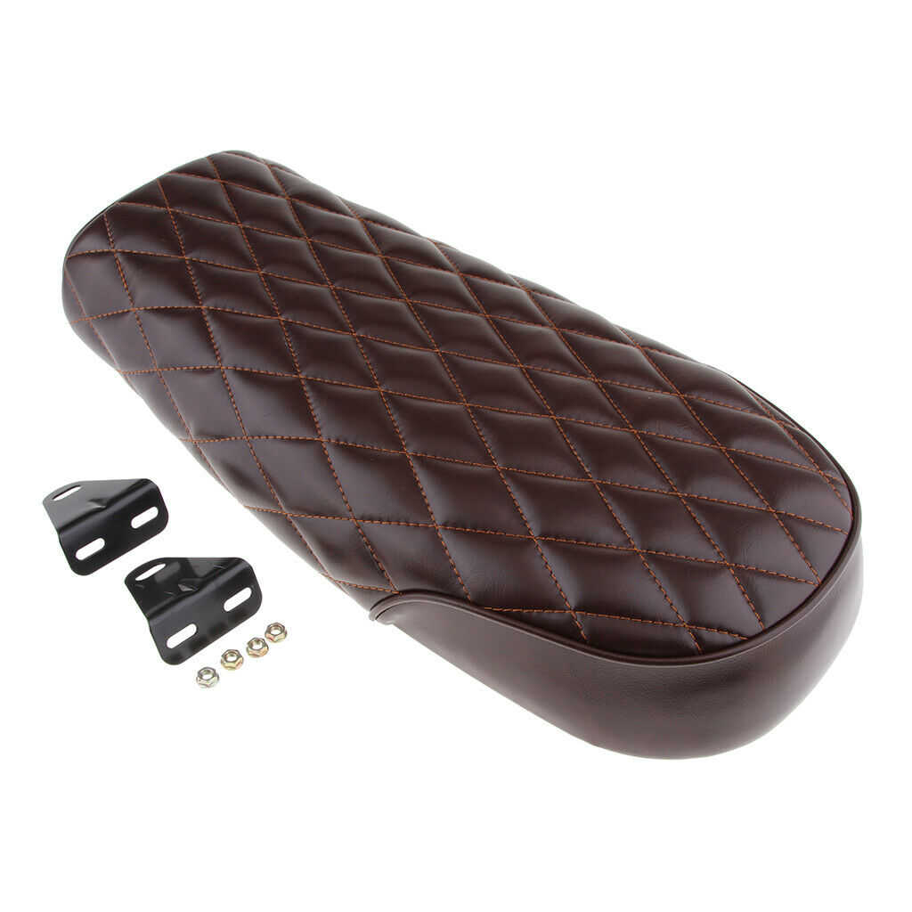 Motorcycle Flat Brat Style Tracker Cafe Racer Seat 53cm - Brown