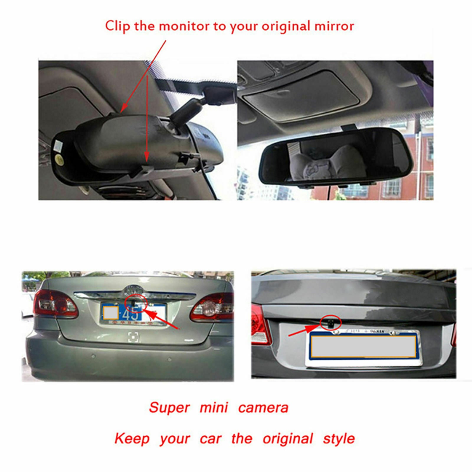 5" Rear Mirror Camera Video Recorder Car TFT LCD Screen Auto Parking Monitor