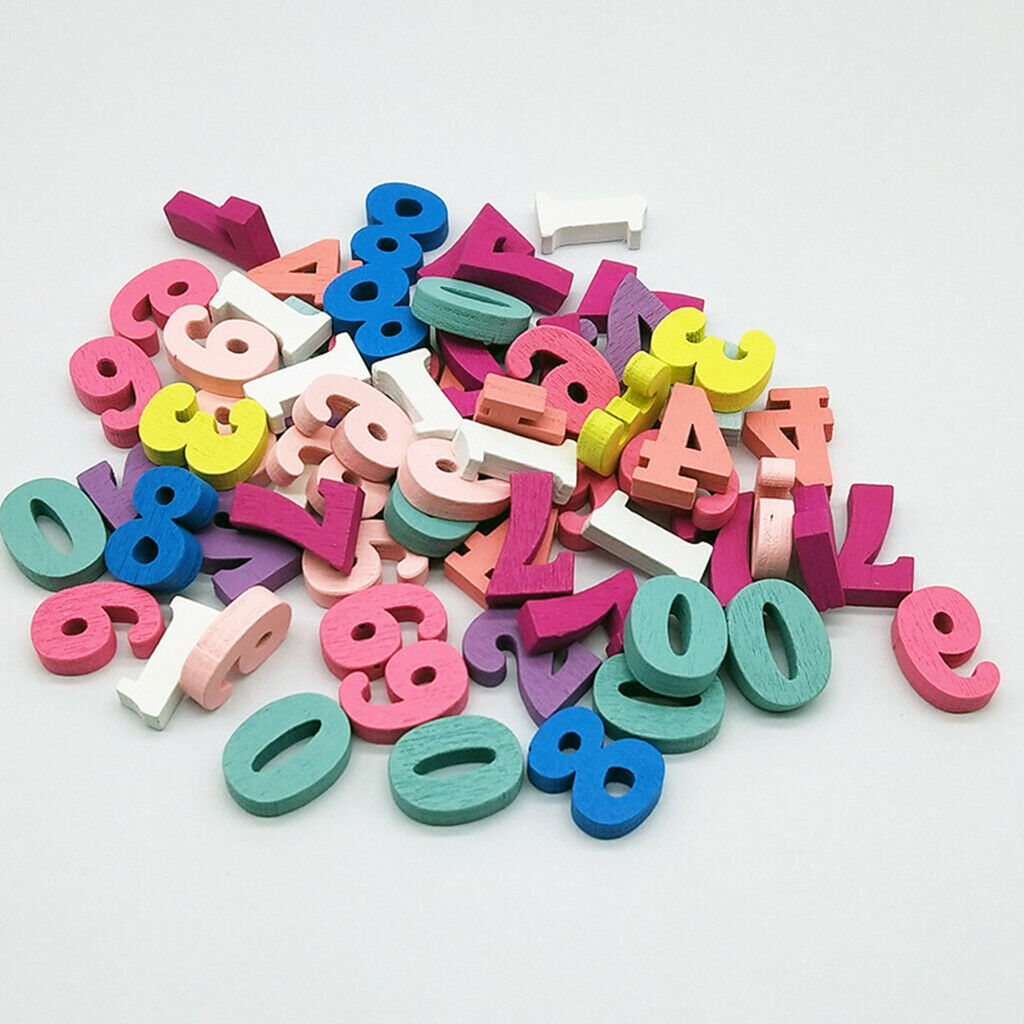 100pcs Wood Embellishments Wooden Numbers Scrapbooking DIY Craft Kids Toys