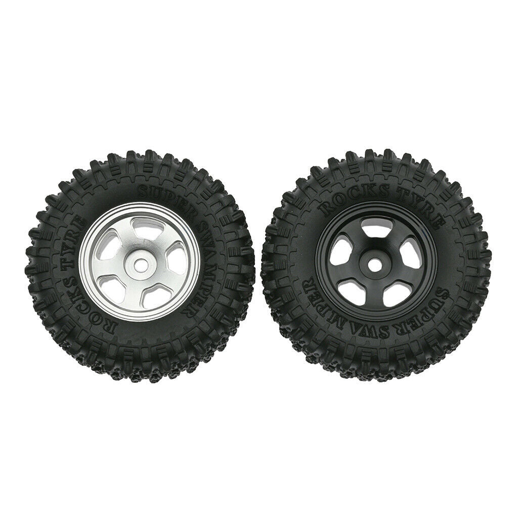 1:24 Wheel Rims Tire Tyres Kit for Axial SCX24 RC Crawler Accessories Black