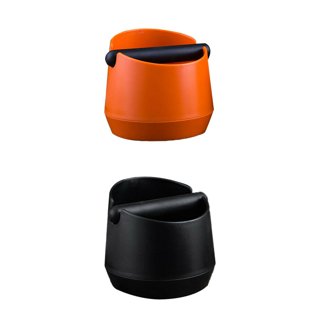 Coffee Knock Box with Handle Bucket Espresso Grinds Tamper Waste Bin Orange