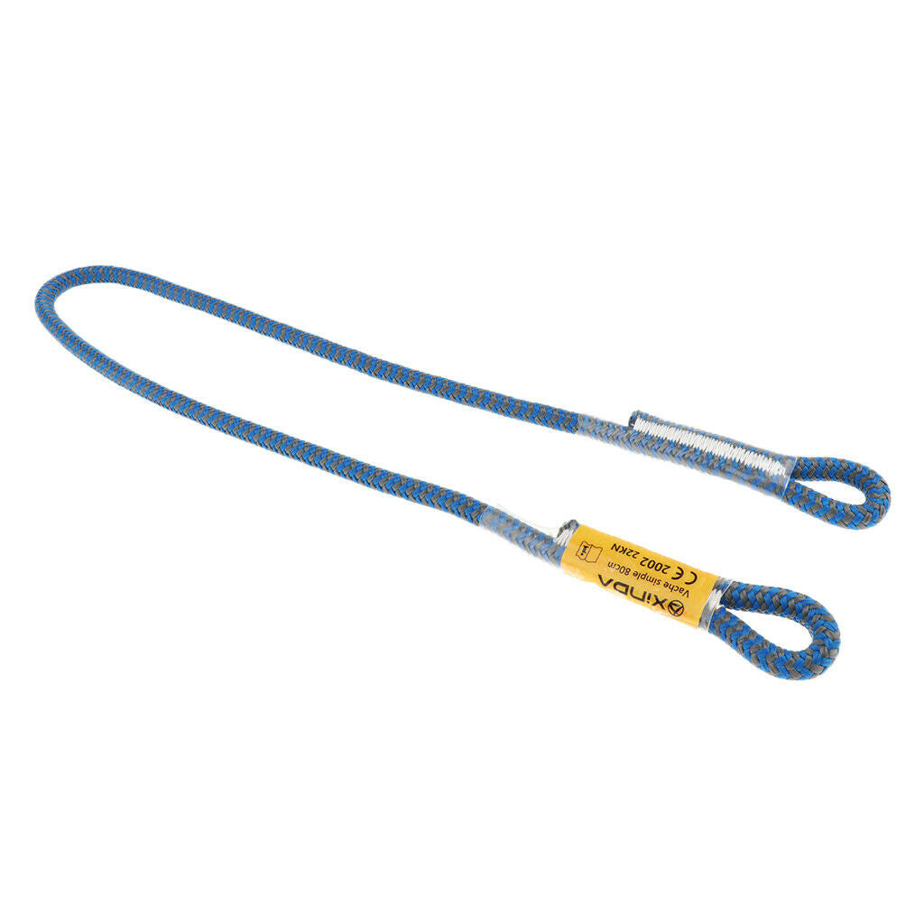 2X 25KN 8mm Prusik Rope for Arborist Climbing Caving Ziplining 80cm blue