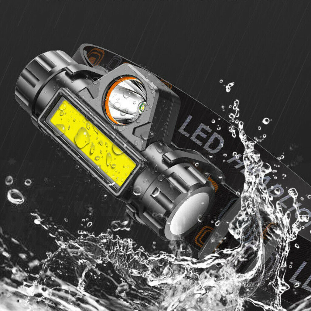 2Pcs Waterproof Headlamp Runner Headlight Flashlight 350Lumens Fishing