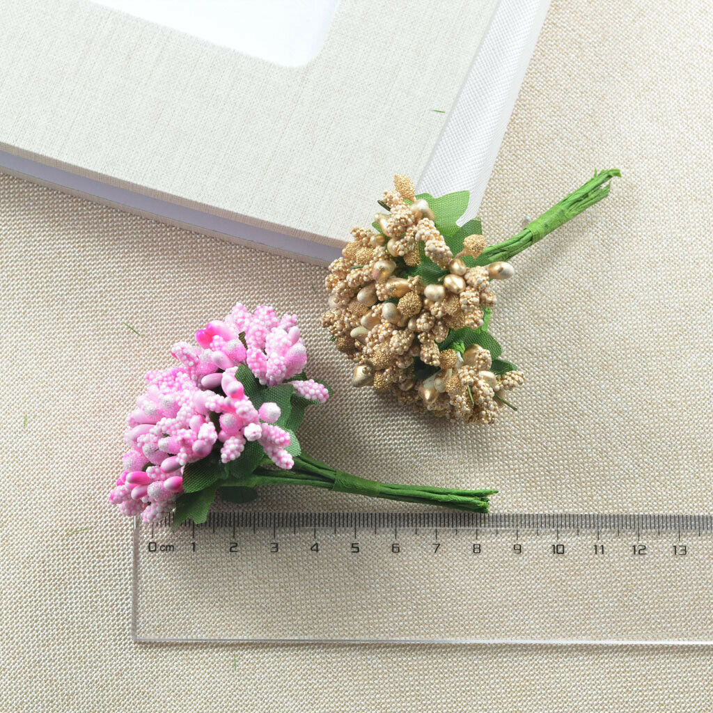 Two Bunch of 24pcs Artificial Flower Stamens Pistil for Cake Decors 2-3cm