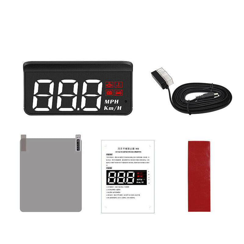 Car OBD HUD High-definition Head up Display Driving Speedometer Voltage Alarm