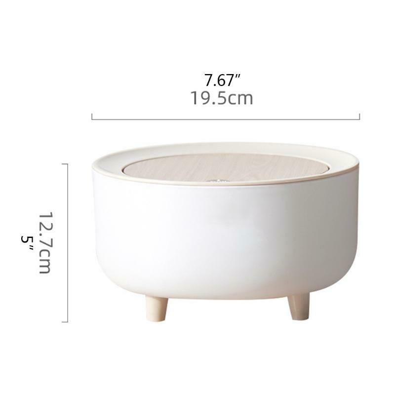 Nordic Mini Trash Can with Elasticity Press Lid Cover High Foot Waste Basket Bin
