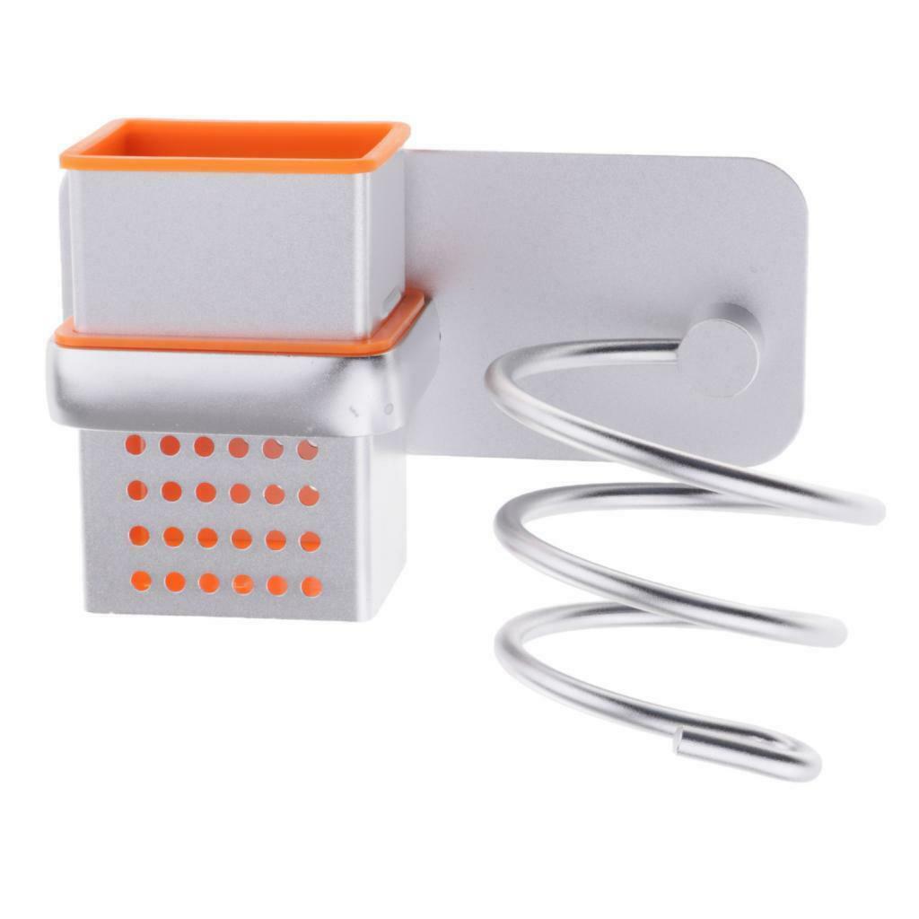Hair Dryer Hanging Rack NO NEED DRILLIN Wall-mounted w/Hollow Box Organizer