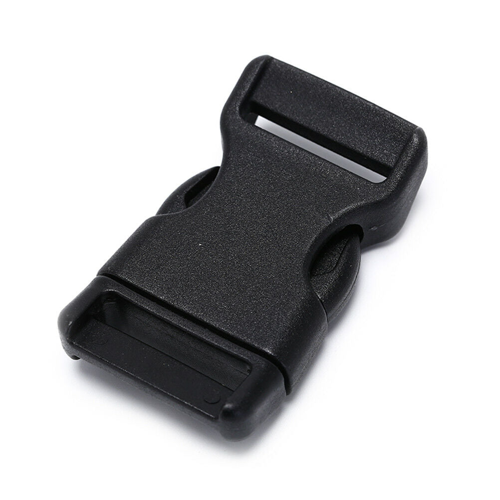 10x 25mm plastic side quick release buckles for webbing bag strap clips black Qx