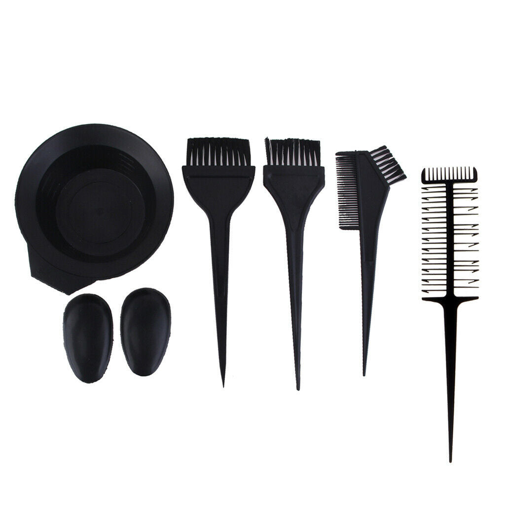 Salon Hair Color Dye Bowl +Comb +Brush Set Hairdressing Tint Tools - Black