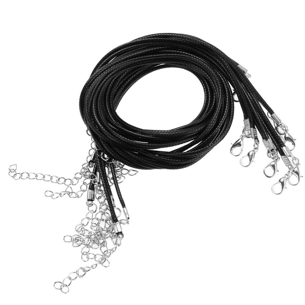 10 Pcs 2mm Waxed Necklace Rope Cord with Lobster Clasp for Jewelry Making
