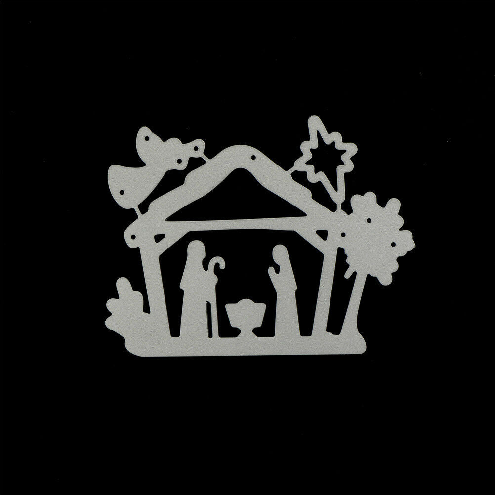 Pious Jesus Nativity Coconut Tree Cutting Dies Scrapbooking Photo Albu.l8