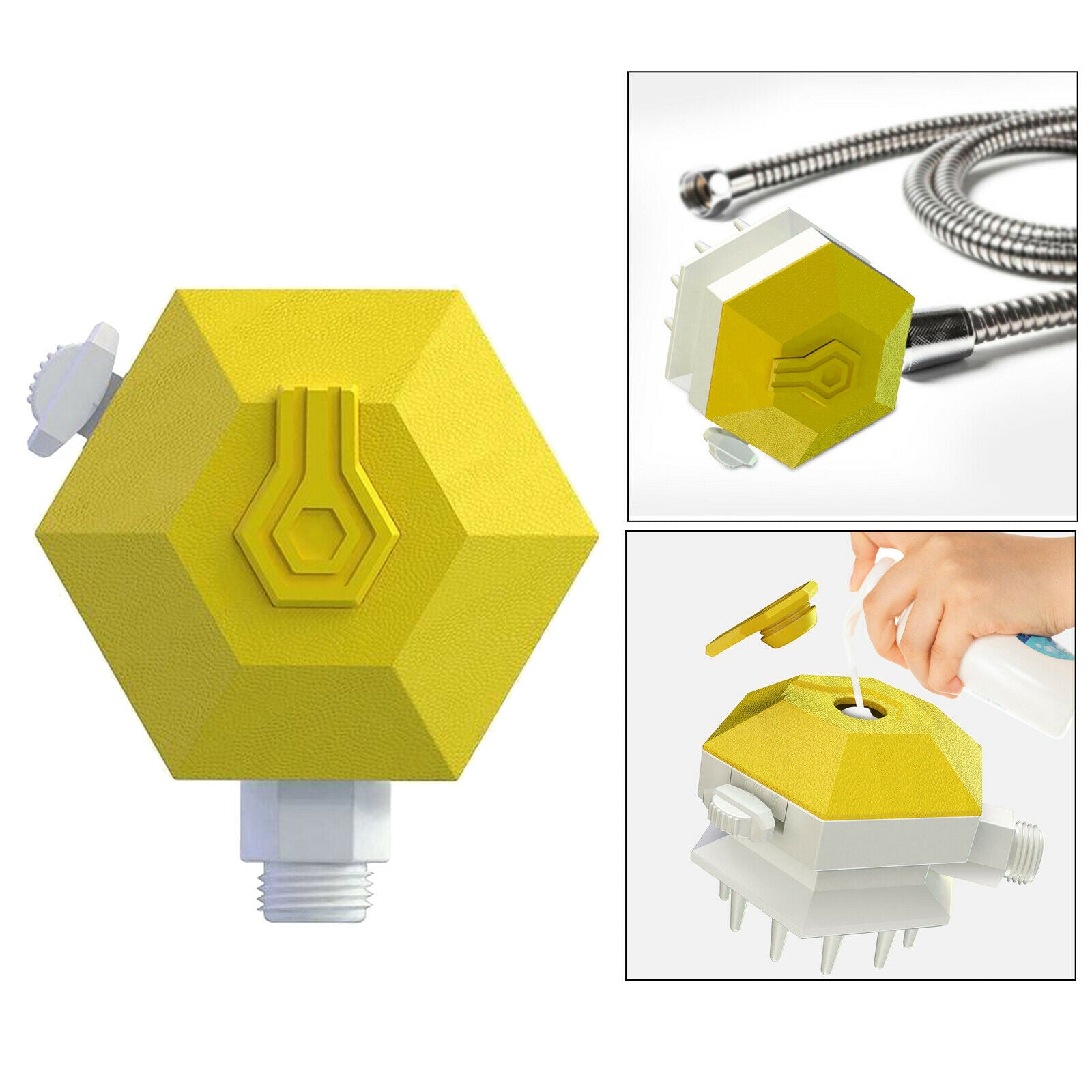 Pet Bathe Shower Sprayer Head Massge Scrubber Comb Brush for Dogs Cat Yellow