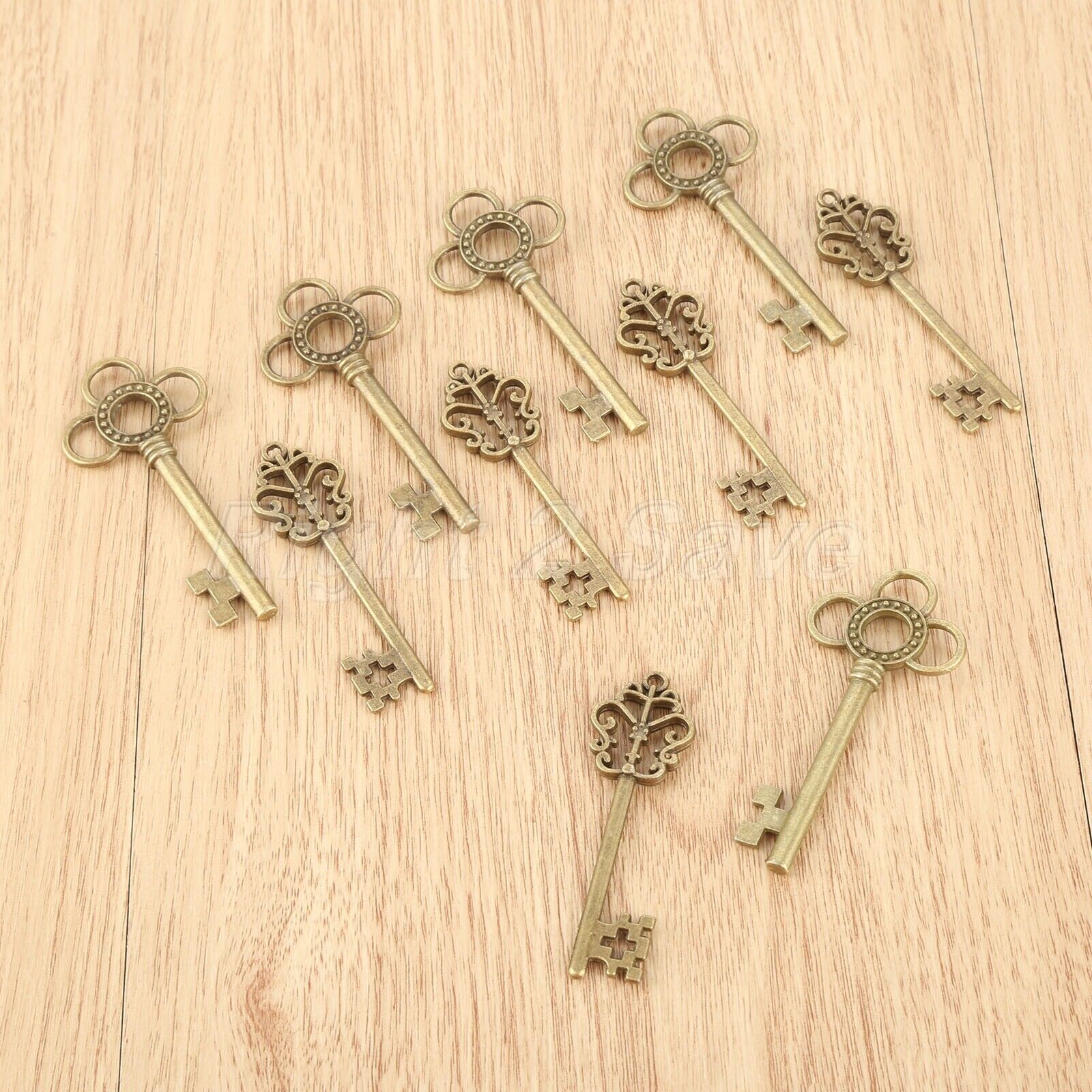 10pcs 2 Style Skeleton Key Charms Pendants Gift Jewelry Findings Wedding Favors