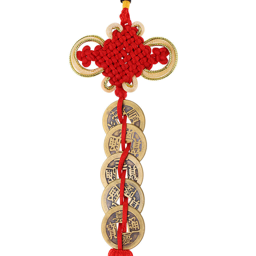 13 "Chinese Knot Tassel Feng Shui Coin Pendant Lucky Amulet Car