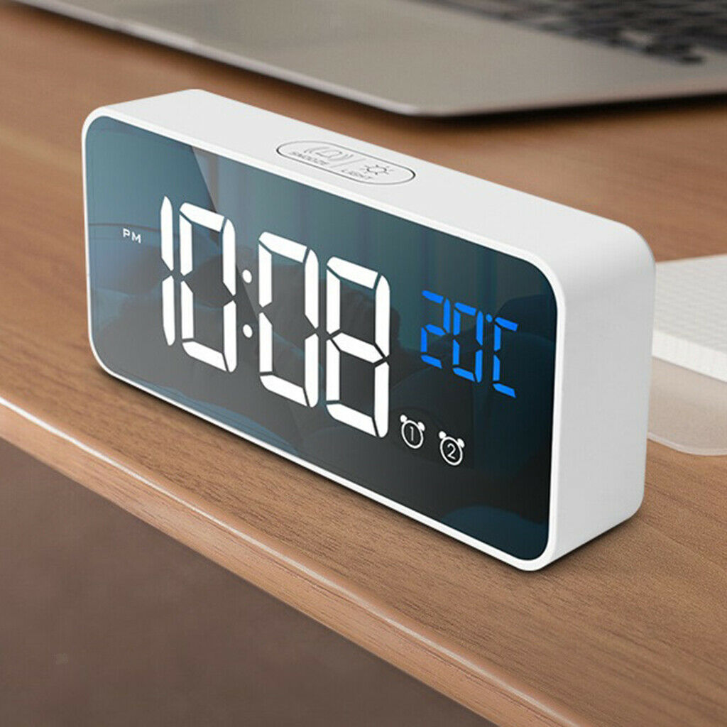 2 Packs Mirror Alarm Clock Home Desk Clock For Living Room Office Decoration