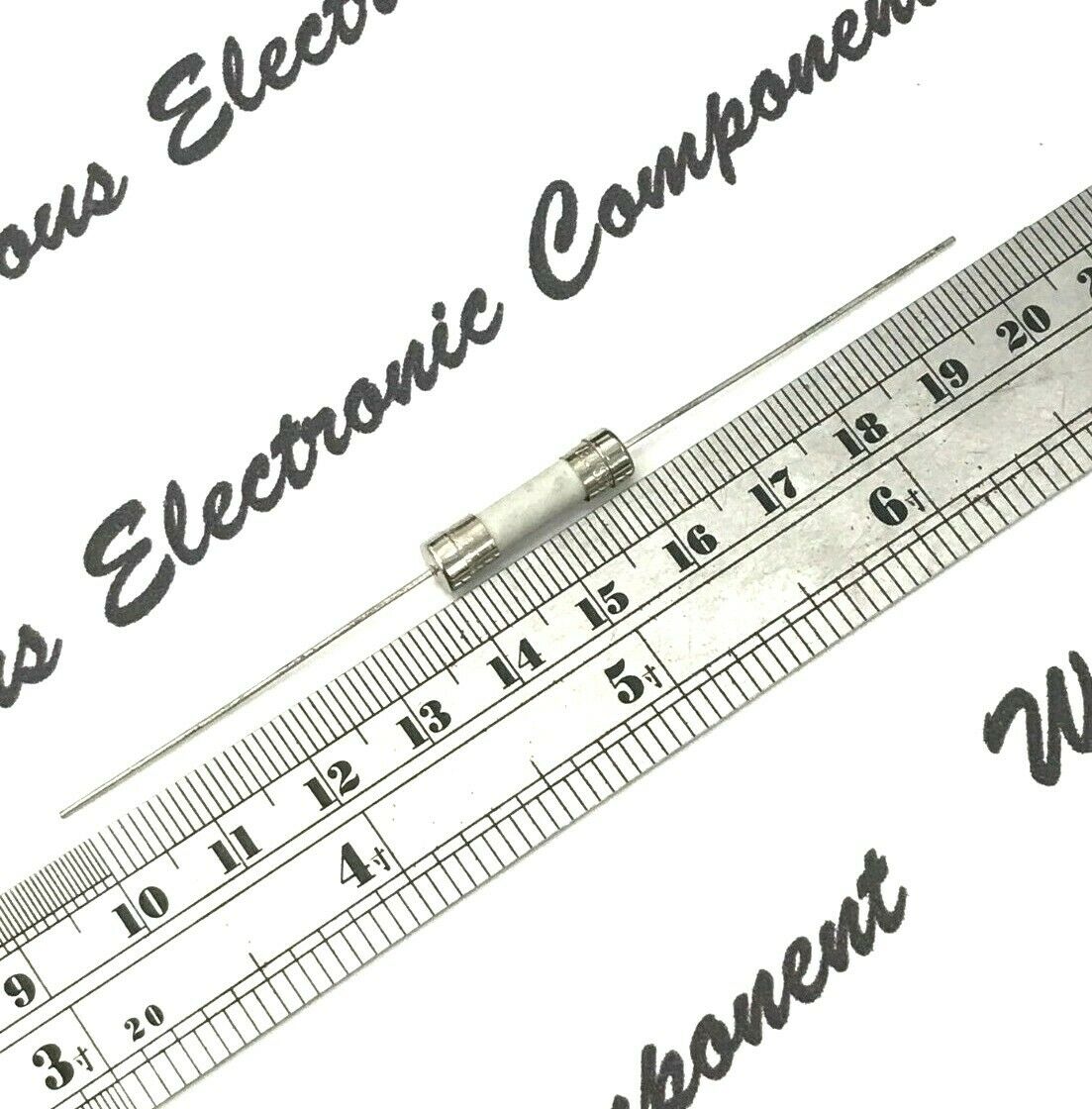 2pcs - BUSSMANN  (F) 6.3A 250V (6,3A) 5x20mm - Pigtail Ceramic Fuse