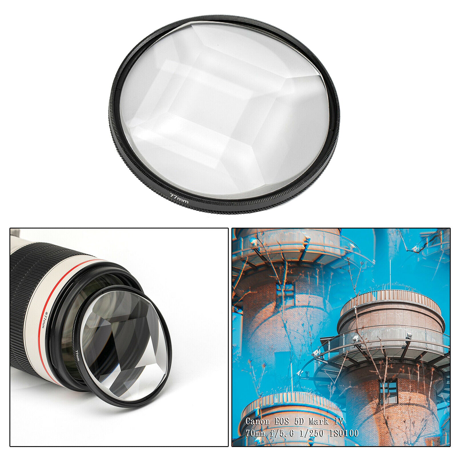 Special Effects Camera Lens Filter Round Glass Prism for Photographic Video