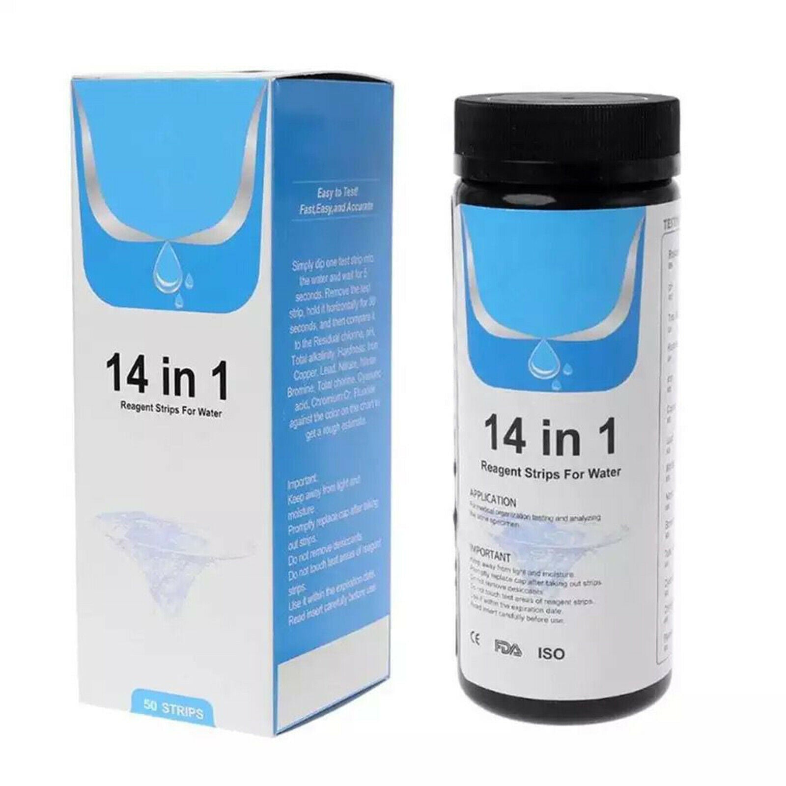 50Pcs Water Test Strips Kit Drinking Water Aquarium Tap Water Quality Test