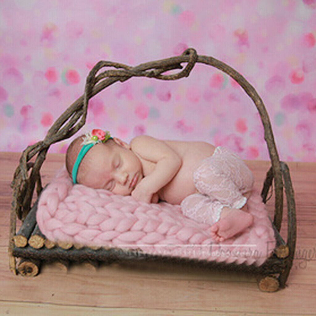 2Pcs Newborn Baby Kids Photography Props Photo Braid Knitting Wool Blanket
