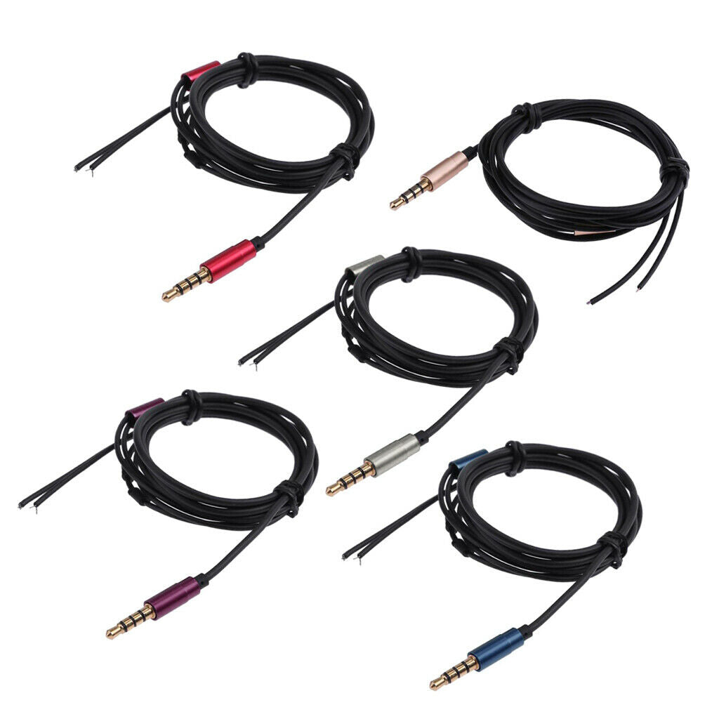5x DIY Headphone Audio Cable Earphone Replacement Wire DIY 3.5MM Cable