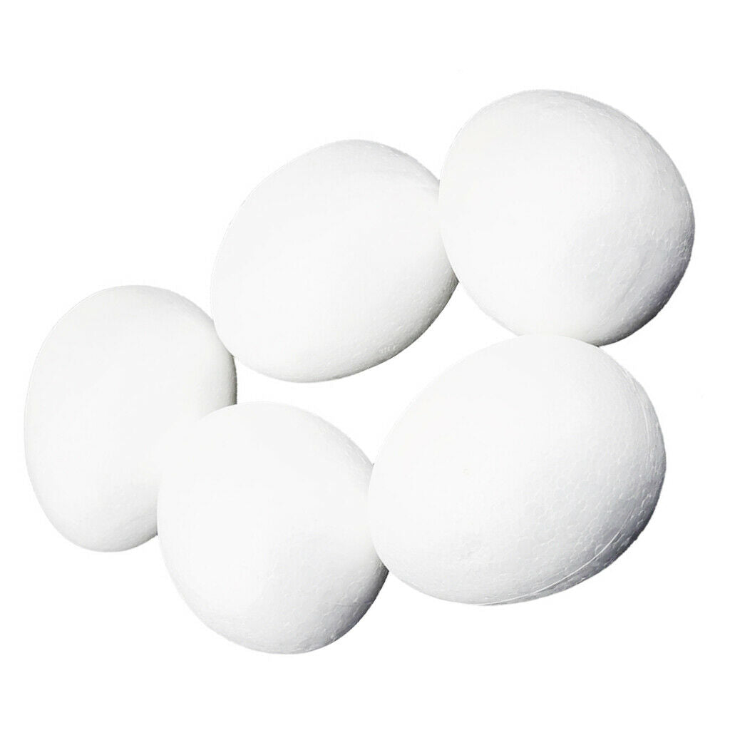 5 lot White Decorate Foam Egg Easter Craft Festive Decor Modelling Craft