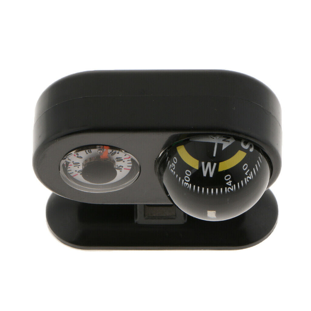2 In1 Car Compass With Thermometer Adjustable Navigation Dashboard Guide