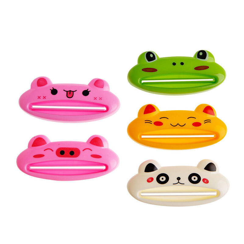 5XTube Squeezer Toothpaste Dispenser,Cartoon Animal Plastic Toothpaste Dispenser
