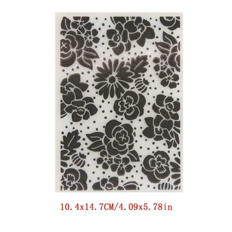 Plastic Embossing Folder DIY Embossed Crafts Making Flower Pattern Background
