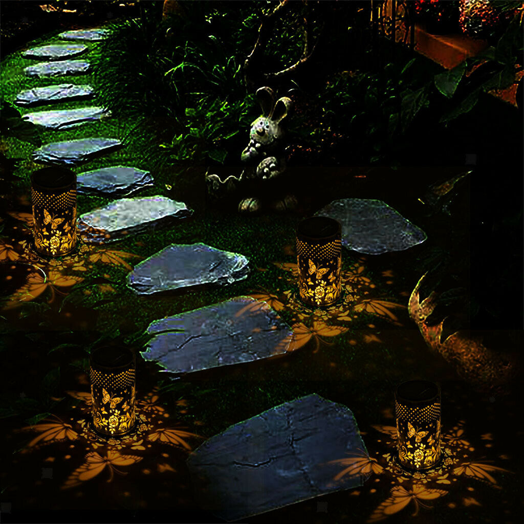 Beautiful Hollow Solar Butterfly Light Projection Lamp Yard Ornament Aisle