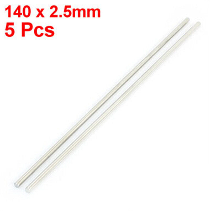 5Pcs Metal Milling Welding Working 304 Stainless Steel Round Rods 140 x 2.5mm