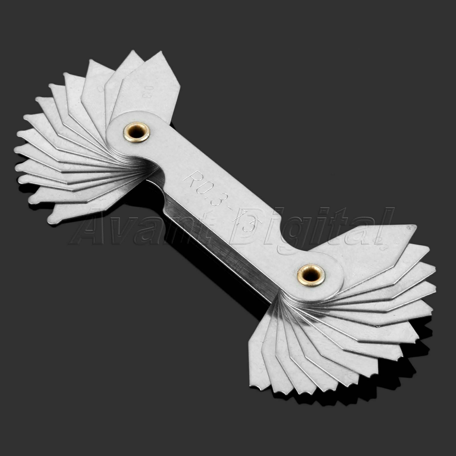 Radius Gauge Gage Fillet Set R 0.3mm to 1.5mm Standard Blade Measuring Hand Tool