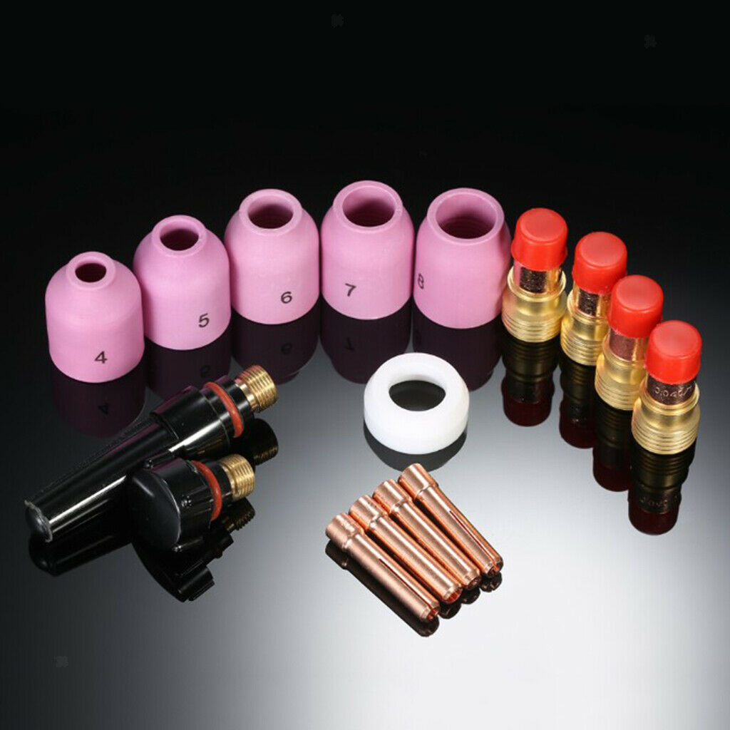 16x TIG Gaslinsen Welding Accessories With Clamping Sleeves, Ceramic Nozzles,