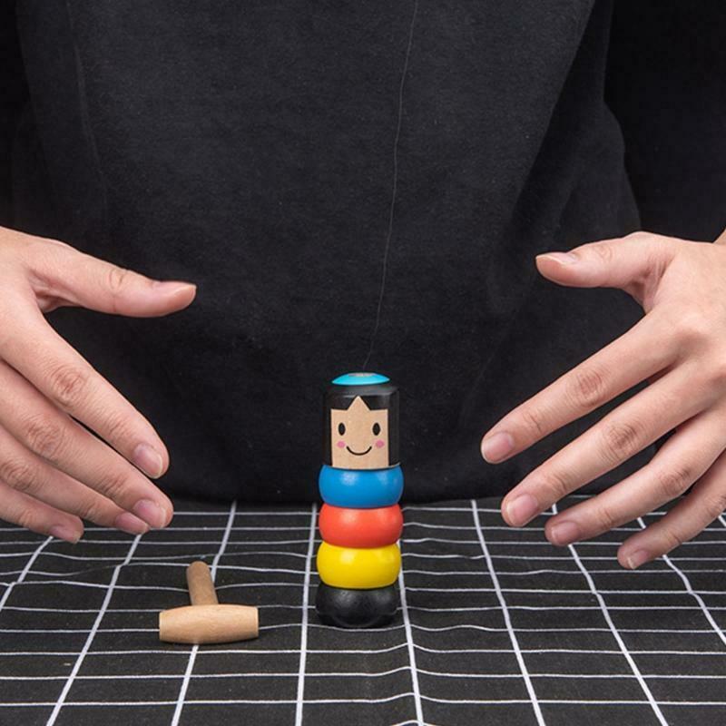 Funny Immortal Daruma Unbreakable Wooden Man Stage Tricks Toys Gifts for Kids