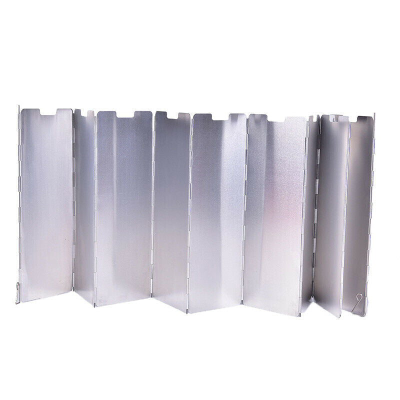 10 plates Fold Camping Cooker Gas Stove Wind Shield Screen Foldable Outdoor TL