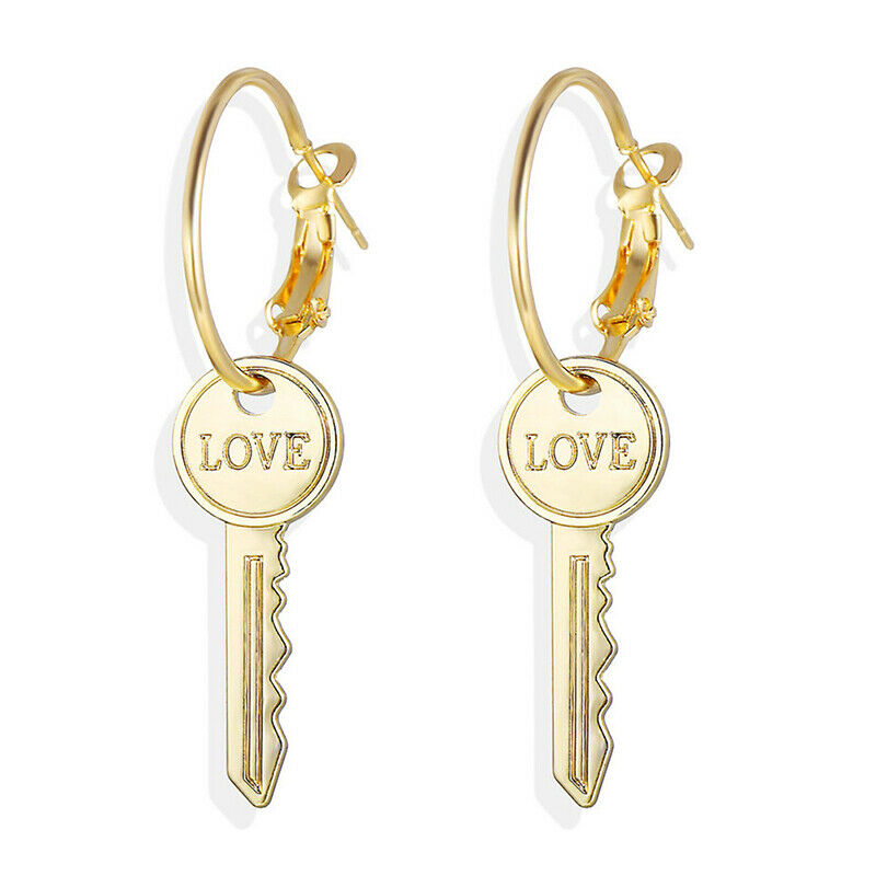Fashion Love Key Drop Dangle Earrings Statement Punk Earrings Women Jewel.l8