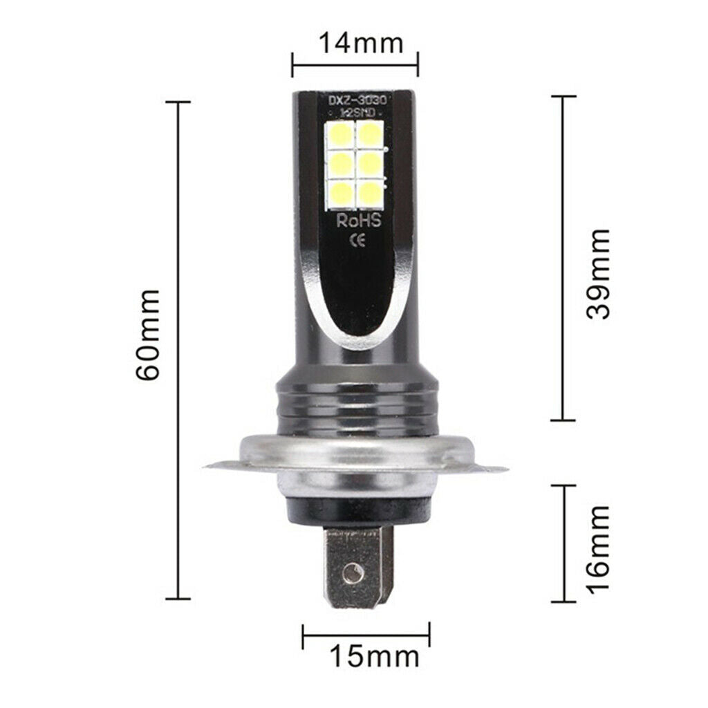 Auto Car 12 LED Fog Headlight Bulbs Conversion Kit Hi/Lo Beam Lamps H7 3030