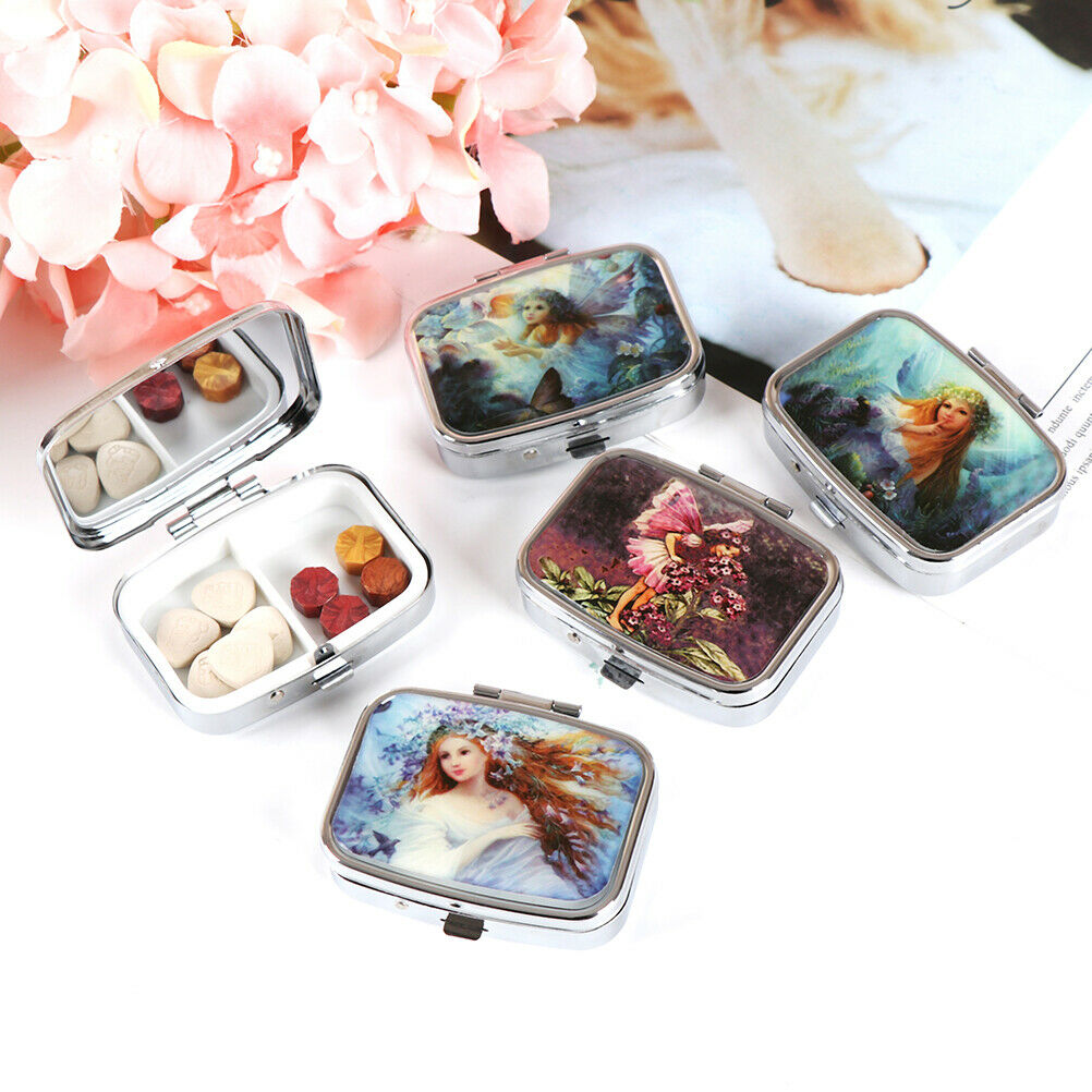 Portable Pocket Metal Pill Box Medicine Storage Container Holder Organize.l8