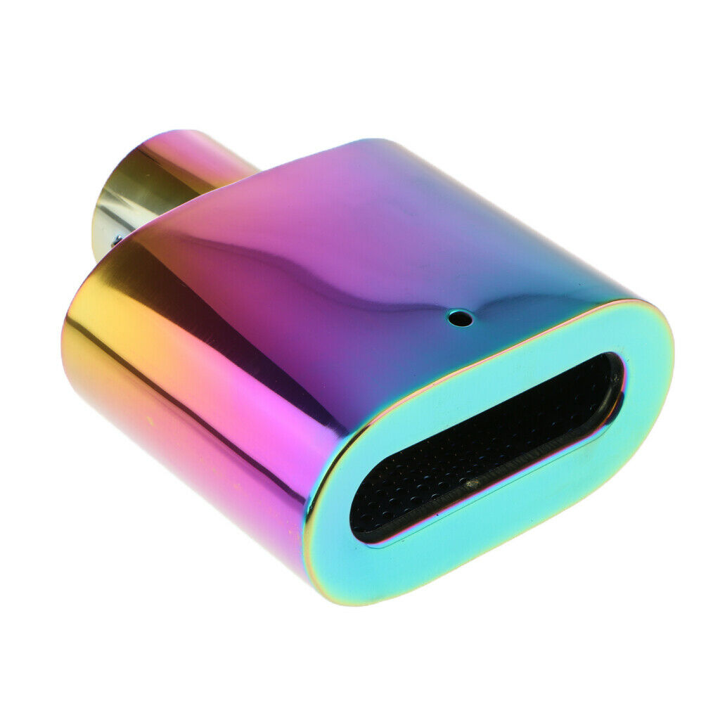 2PCS Car Truck Tail Throat Pipe Exhaust Pipe Trim Tips Muffler Pipe Colorful