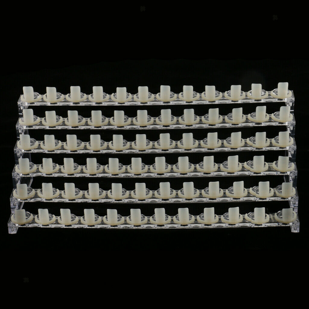 72 SLOTS / 6 TIERS Professional Clear Manicure Nail Art Display Stand Plastic