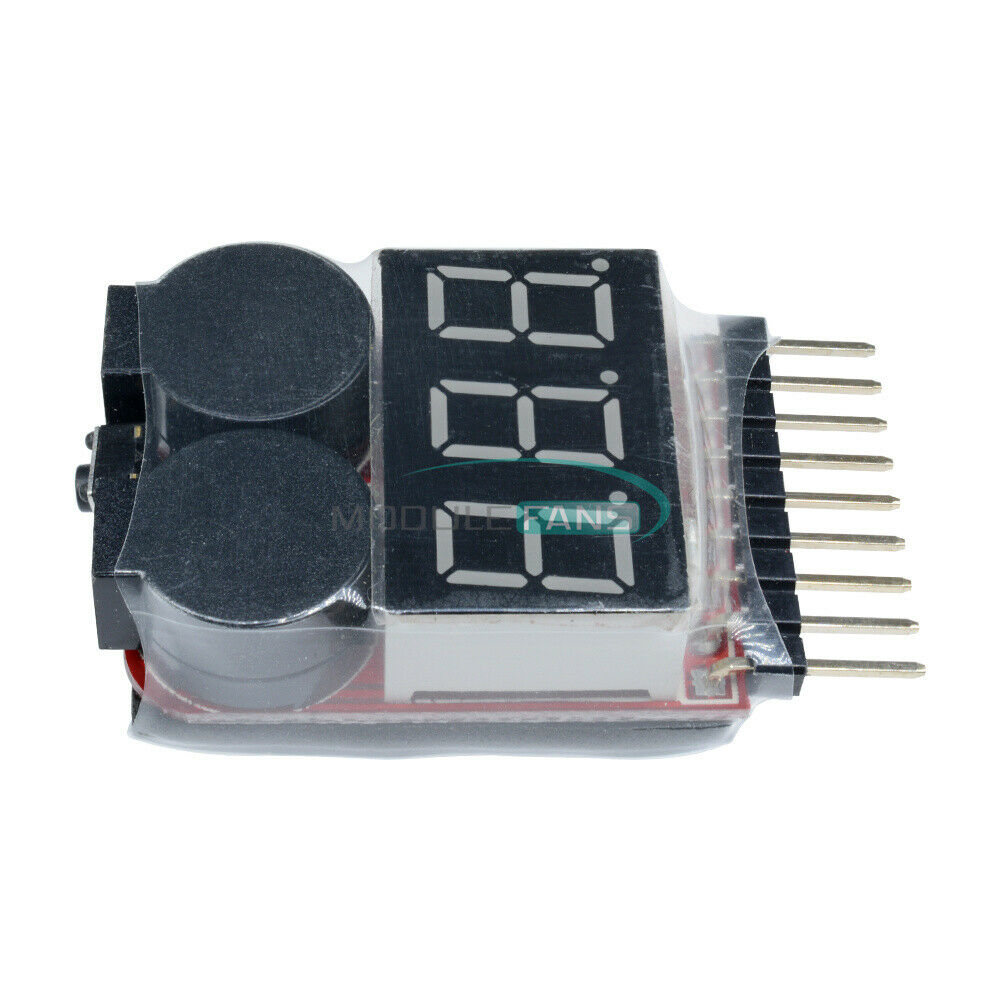 1-8S Lipo Li-ion Fe Battery Voltage 2IN1 Tester Low Voltage Buzzer Alarm Module