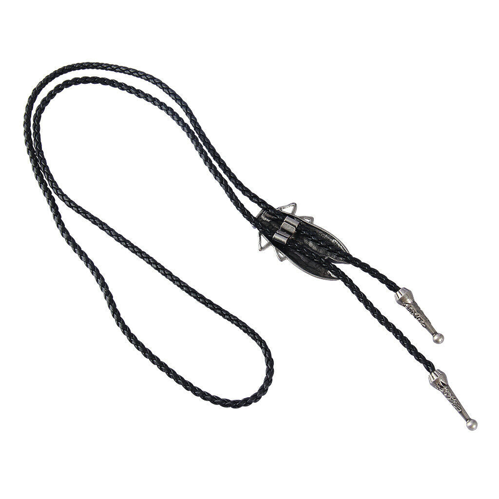 Bolo Tie Shirt Chain Collar Shirt Necklace Artificial Cowhide Rope for Men
