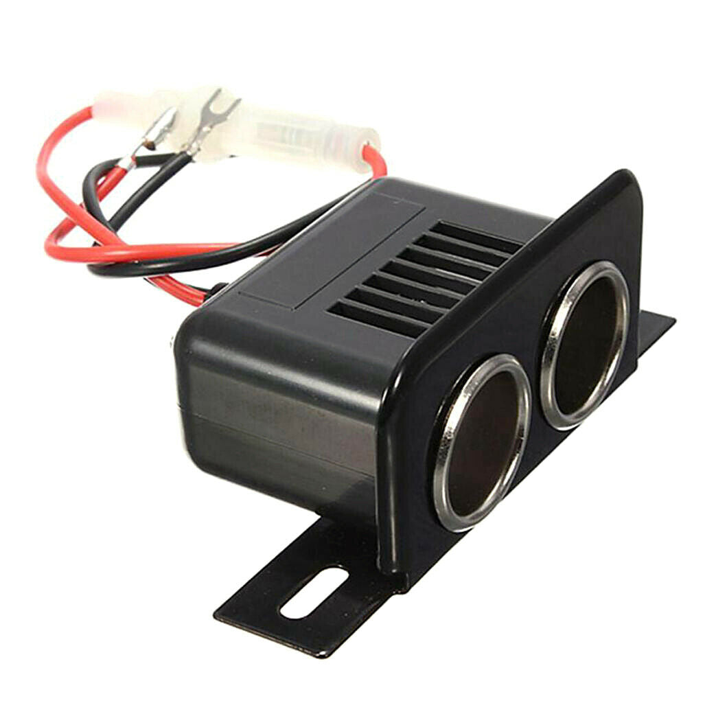 12VDC Car Motorbike Tractor Boat Cigarette Lighter Double Socket Plug 10A