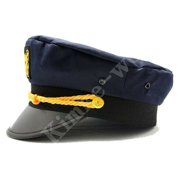 Dark Blue Yacht Captain Skipper Sailer Boat Cap Hat New