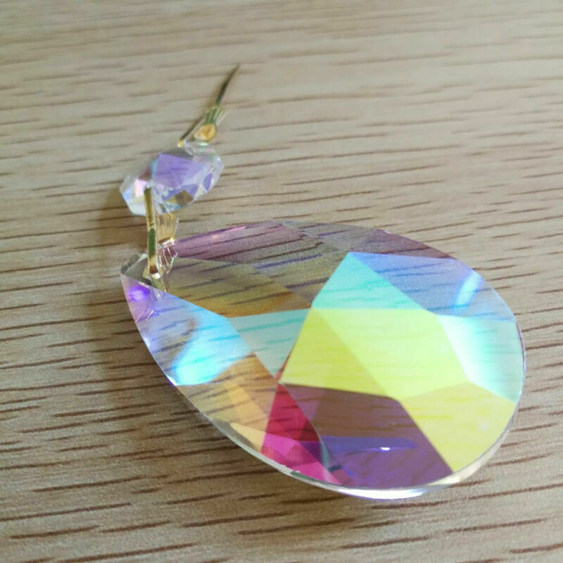 10X Colorful Glass Crystal Prisms Pendant Chandeliers Drop Jewelry DIY Making