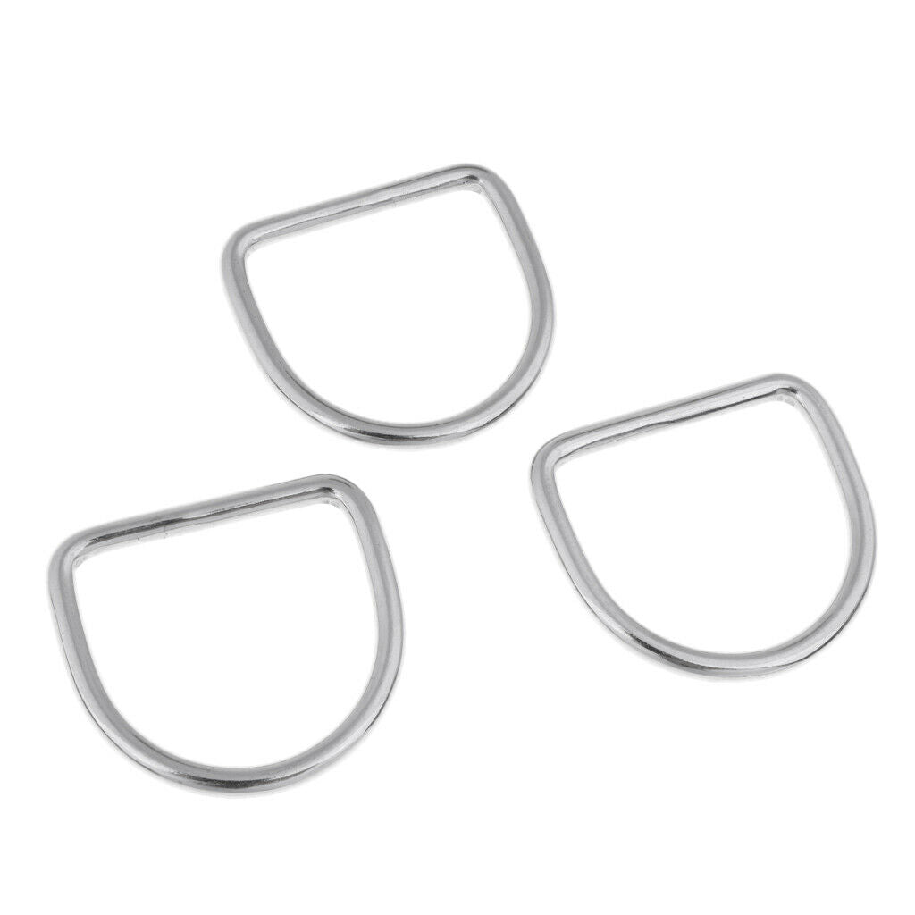 3Pc/Lot Stainless Steel Bented D-Ring Attachment for Scuba Diving Snorkeling